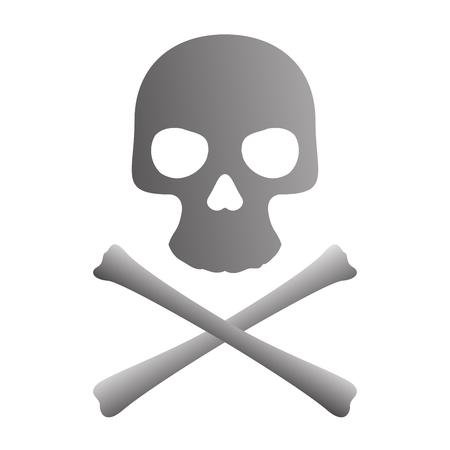 Skull with two bones isolated on whiteのイラスト素材