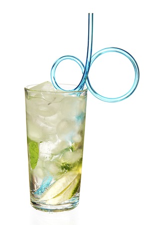 Fresh mojito isolated on white backgroundの写真素材