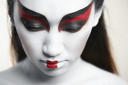 Close-up portrait  of a beautiful asian womanの写真素材