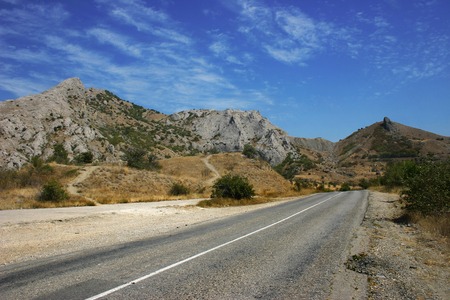 Mountain road. Beautiful mountain landscapesの写真素材