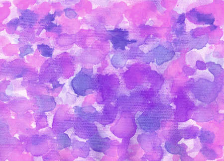 Watercolor paint abstract purple background. Pink, blue and violet spot texture. Backdrop of spots for packaging and web on canvas Backgroundsの写真素材