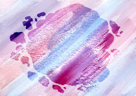 Abstract colorful Watercolor dark blobs on light background. Hand drawn rainbow colored Drops....