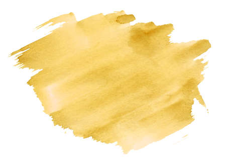 Watercolor yellow Blot on white background. Colorful Blotの写真素材