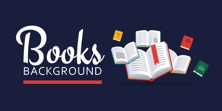 Books illustration. Library research. Scholarship concept. Concepts for web banner and promotional material.のイラスト素材