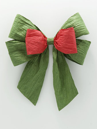 christmas gift ribbon decoration on white background