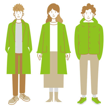 Illustration of three young peopleのイラスト素材