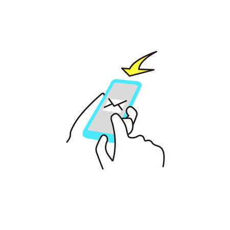 Receiving smartphonesのイラスト素材