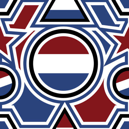 Dutch flag pattern background. Abstract Bauhaus geometric pattern background.のイラスト素材