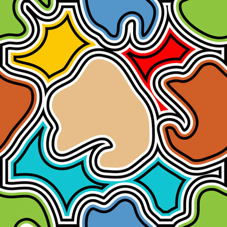 Colorful pattern background. Abstract Bauhaus geometric pattern background.のイラスト素材