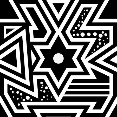 Black Bauhaus pattern background. Abstract Bauhaus geometric pattern background.のイラスト素材