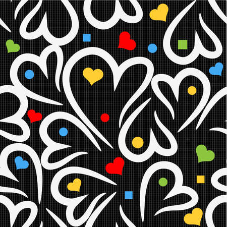 Love pattern background. Abstract Bauhaus pattern background.のイラスト素材