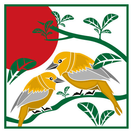 Seamless pattern with bird. Design for wall decoration, postcard, poster, brochure, shirt, etcのイラスト素材