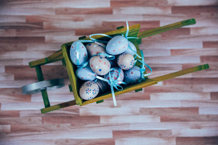 Beautiful Easter and Spring themed picture with decorations.の写真素材