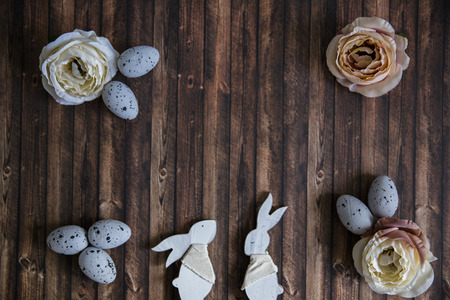 Beautiful Easter and Spring themed picture with decorations.の写真素材