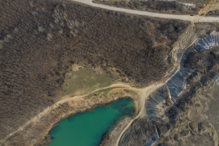 Lagoon near Cluj-Napoca, Romania from a drone