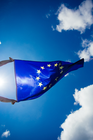 European Union Flag. Voting concept.の写真素材