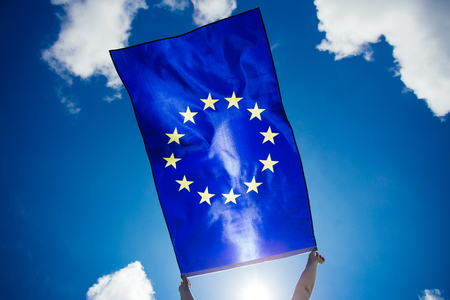 European Union Flag. Voting concept.の写真素材