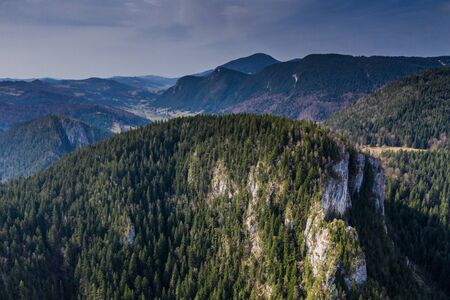 Bicaz gorge seen from a droneの写真素材