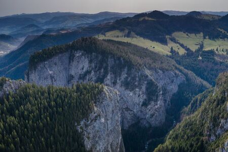 Bicaz gorge seen from a droneの写真素材