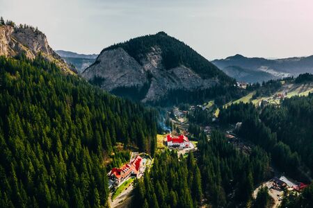 Bicaz gorge seen from a droneの写真素材