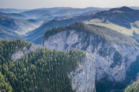 Bicaz gorge seen from a droneの写真素材