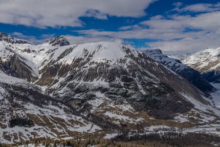 Drone view of mountain ski slopes.の写真素材