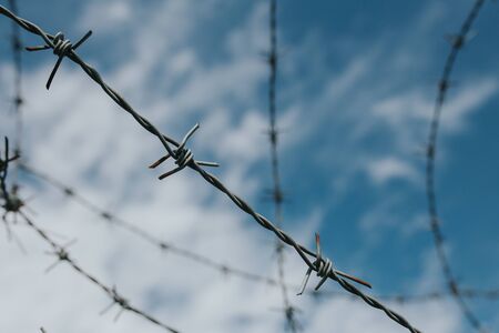 Closed borders due to Coronavirus outbreak. Quarantine zone concept.の写真素材