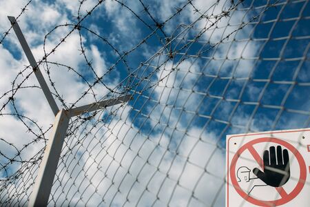 Closed borders due to Coronavirus outbreak. Quarantine zone concept.の写真素材