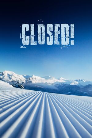 Closed ski slopes and resorts due to Coronavirus outbreak.の写真素材