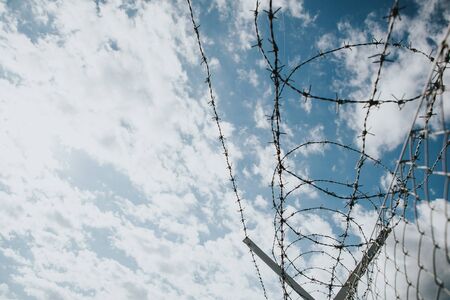 Closed borders due to Coronavirus outbreak. Quarantine zone concept.の写真素材