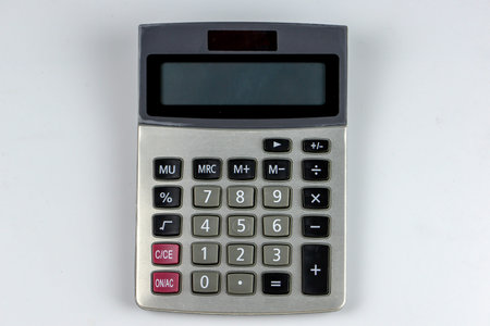 calculator isolated on a white background with copy space for text