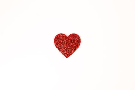 Red heart on a white background, Valentine's day.の写真素材