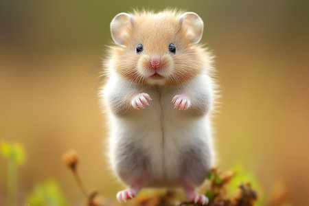 Hamster in the forest. Hamster on the forest gladeの素材