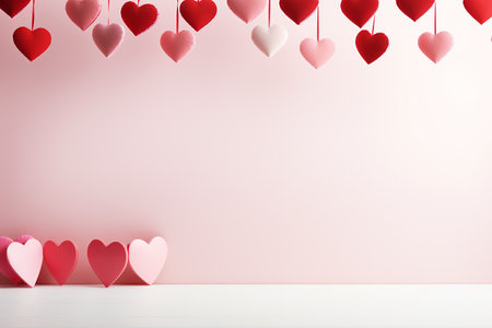 Valentine's day background with hearts. 3D rendering.の素材