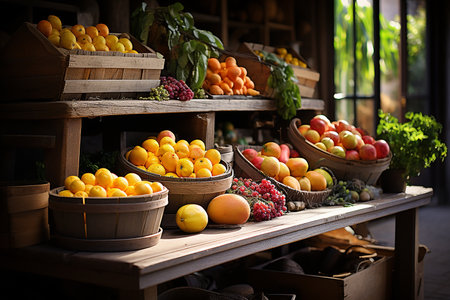 assortment of vegetables on the shelves in the store,concept of health eating vegetarianism and dietの素材