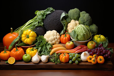 many different dietary vegetables, vegetarianism and dietの素材