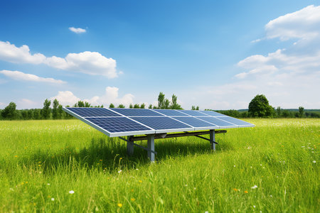 Solar panels close-up, eco technology, energy saving concept. High quality photoの素材