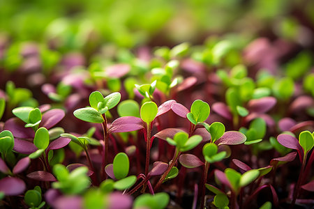Fresh microgreens close-up, healthy eating. High quality photoの素材