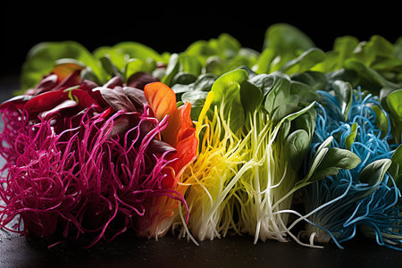 microgreens, microgreen sprouts closeup, healthy food concept, veganism. High quality photoの素材