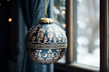 A detailed view capturing the intricate decorations adorning a majestic Christmas tree. High quality photoの素材