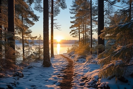 snowy winter landscape, beautiful nature. High quality photoの素材