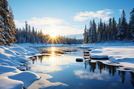 Winter landscape, beautiful nature background. High quality photoの素材