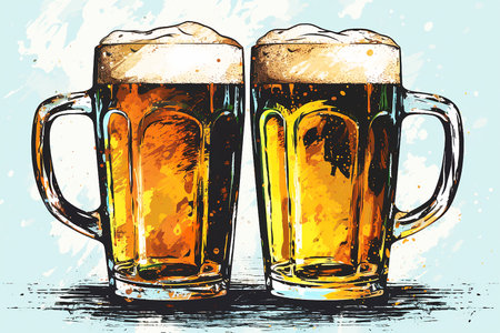 traditional illustration of beer for St. Patrick's Day. High quality photoの素材