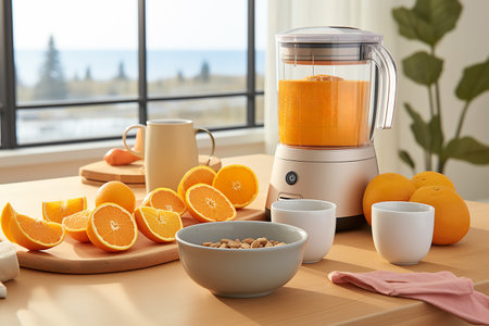 Fresh orange juice concept of diet and healthy eating. High quality photoの素材