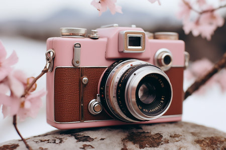 Retro camera close-up. High quality photoの素材