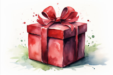 gift box on white backgroundの素材