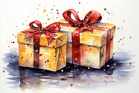 gift box on white backgroundの素材