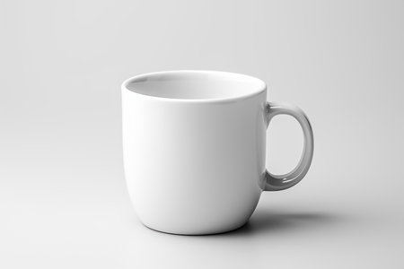 white cup on ben background close-up. High quality photoの素材