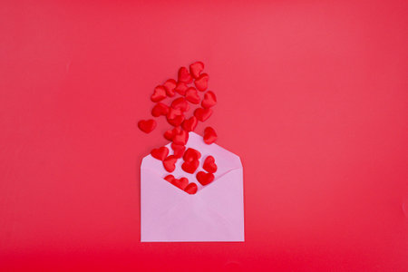 Valentine's Day Greeting Card with Hearts and Space for Text. High quality photoの写真素材