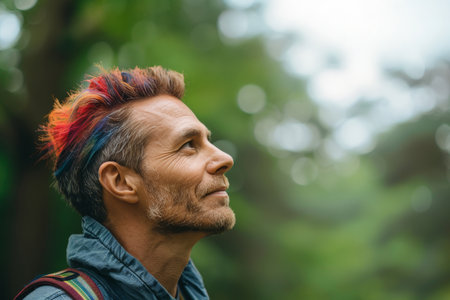rainbow lgbt flag against the sky.の素材
